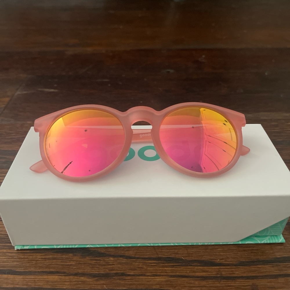 Goodr-Pink Round Sunglasses with Mirrored Lenses